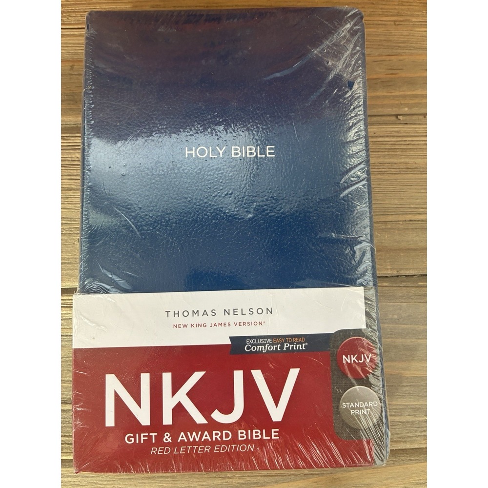 NIB NKJV‎ Gift & Award Bible Blue Leather Flex